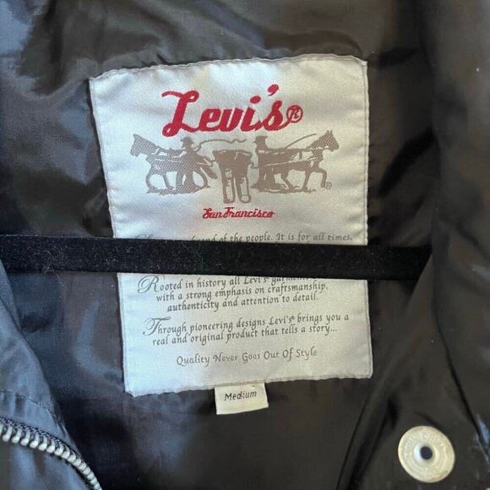 LEVIS Vintage Black Puffer Bomber‎ Jacket  (I352) - Picture 7 of 7